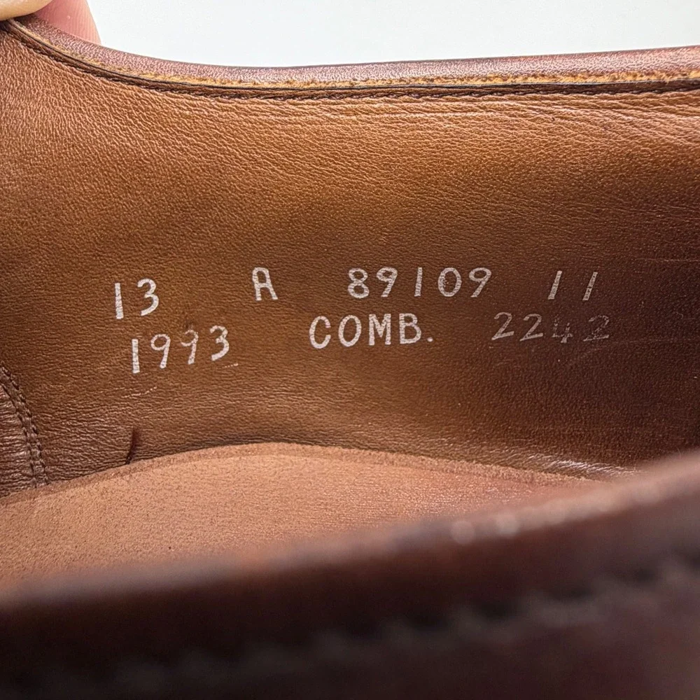 Allen Edmonds Chester Brown Leather Wingtip Oxford Dress Shoes Mens 13 A